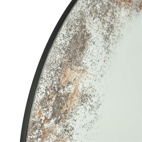 Där Lighting Vixen Round Mirror With Foxed Detail 80cm