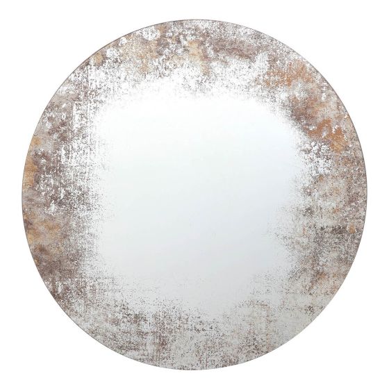 där lighting Vixen Round Mirror With Foxed Detail 80cm