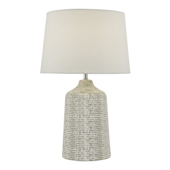 där lighting Vondra Table Lamp White & Grey With Shade