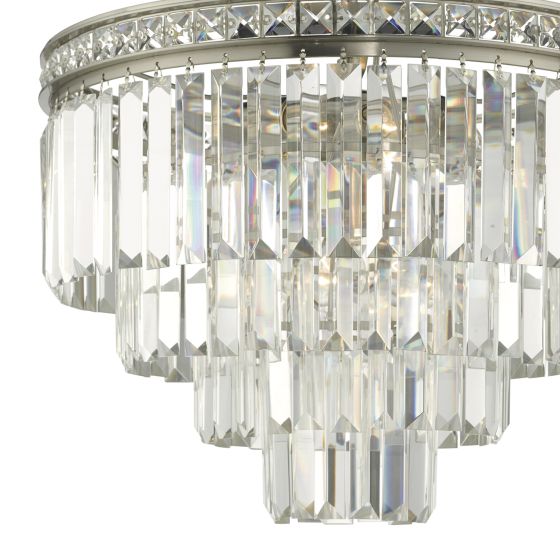 Där Lighting Vyana 4 Light 4 Tier Pendant Brushed Nickel And Crystal Droppers