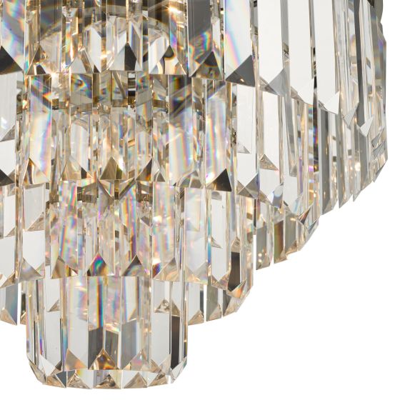 Där Lighting Vyana 4 Light Pendant Antique Brass Crystal