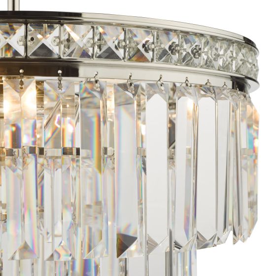 Där Lighting Vyana 4 Light Pendant Polished Nickel Crystal
