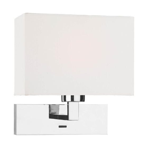 där lighting Wall Light In Polished Chrome With Shade