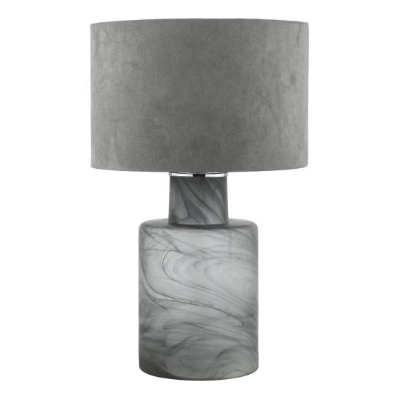 Där Lighting Wanda Table Lamp Smoked Glass With Shade