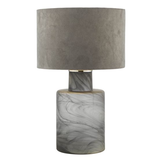 där lighting Wanda Table Lamp Smoked Glass With Shade