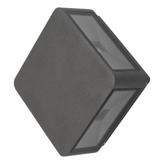 Där Lighting Weiss Outdoor 4 Light Wall Light Square Matt Grey Glass IP65 LED