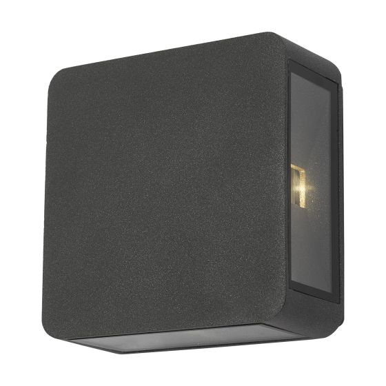 Där Lighting Weiss Outdoor 4 Light Wall Light Square Matt Grey Glass IP65 LED