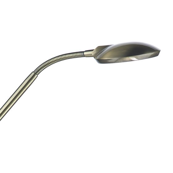 Där Lighting Wellington Task Floor Lamp Antique Brass LED