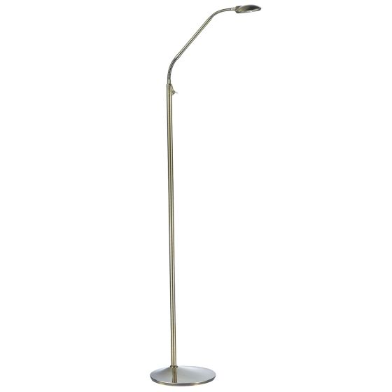 Där Lighting Wellington Task Floor Lamp Antique Brass LED