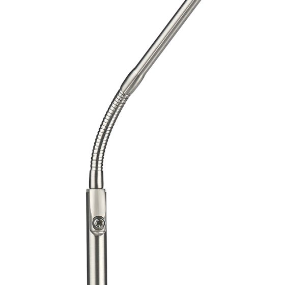 Där Lighting Wellington Task Floor Lamp Satin Chrome LED