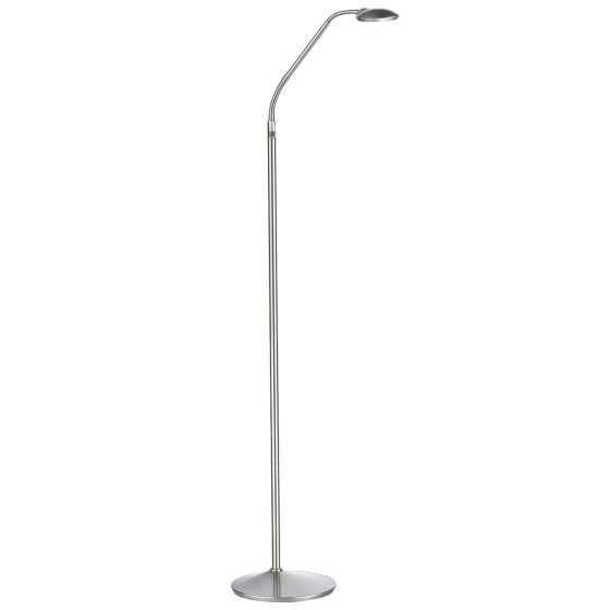 Där Lighting Wellington Task Floor Lamp Satin Chrome LED