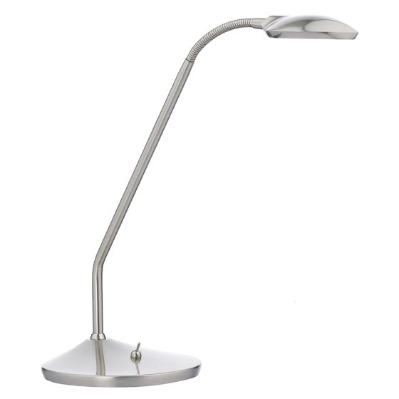 Där Lighting Wellington Task Table Lamp Satin Chrome LED