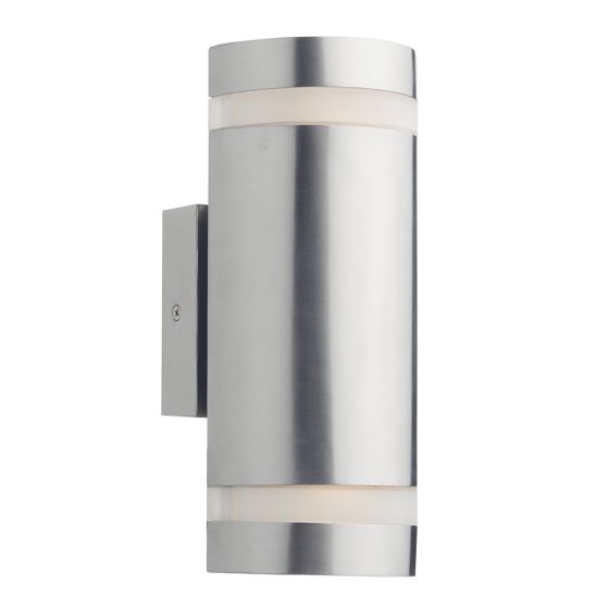 Där Lighting Wessex Outdoor 2 Light Wall Light Stainless Steel LED IP44