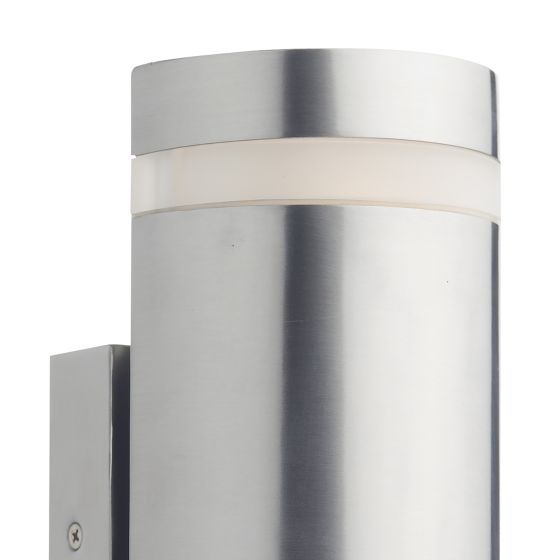 där lighting Wessex Outdoor 2 Light Wall Light Stainless Steel LED IP44