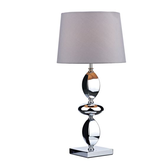 Där Lighting Wickford Table Lamp Polished Chrome With Shade