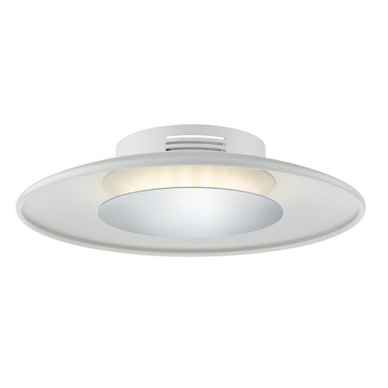 Där Lighting Worcester Small Flush White & Polished Chrome LED