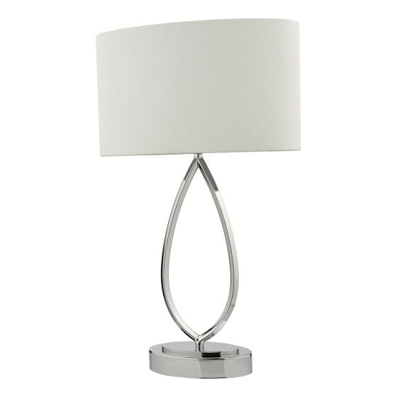 Där Lighting Wyatt Touch Table Lamp Polished Chrome With Shade