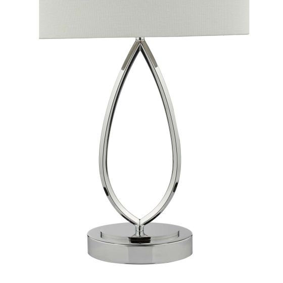 Där Lighting Wyatt Touch Table Lamp Polished Chrome With Shade