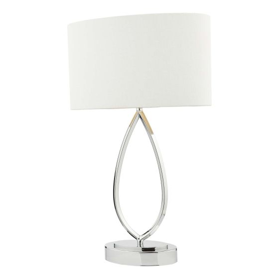 där lighting Wyatt Touch Table Lamp Polished Chrome With Shade