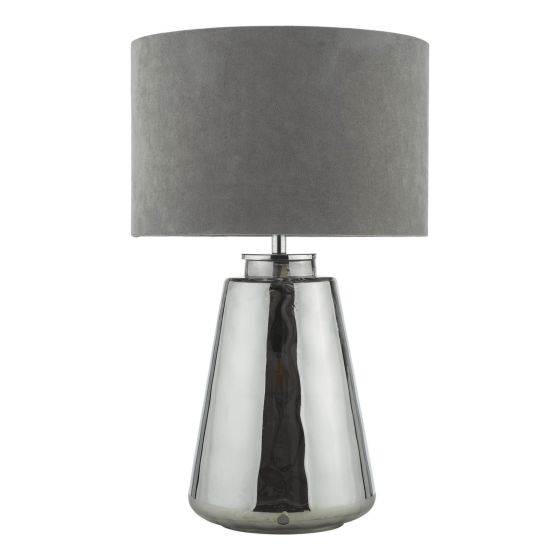 Där Lighting Wycliffe Table Lamp Smoked Glass With Shade