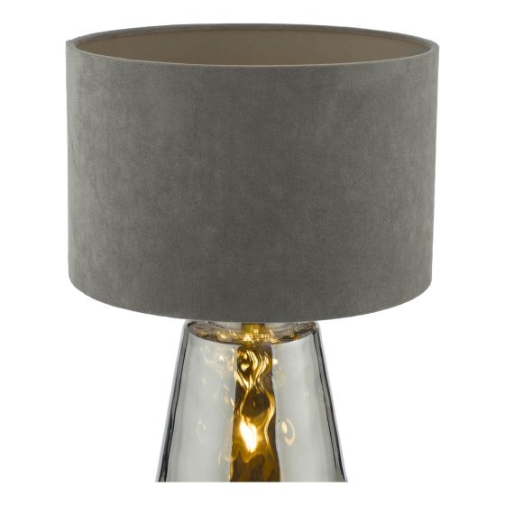Där Lighting Wycliffe Table Lamp Smoked Glass With Shade