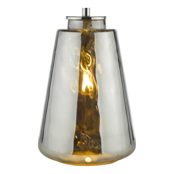 Där Lighting Wycliffe Table Lamp Smoked Glass With Shade