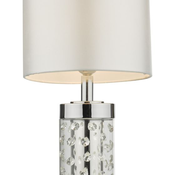 Där Lighting Yalena White Faux Silk Drum Shade 33cm