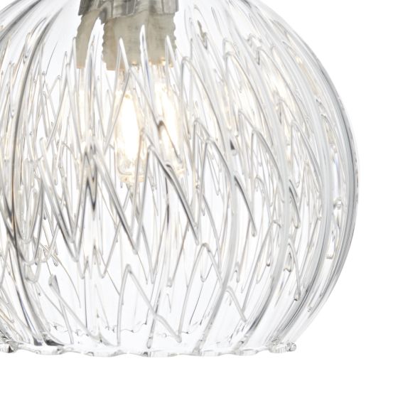 där lighting Yasmin Wall Light Polished Chrome and Ribbed Glass