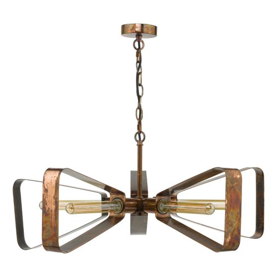 Där Lighting Yavanna Industrial 5 Light Pendant Oiled Copper