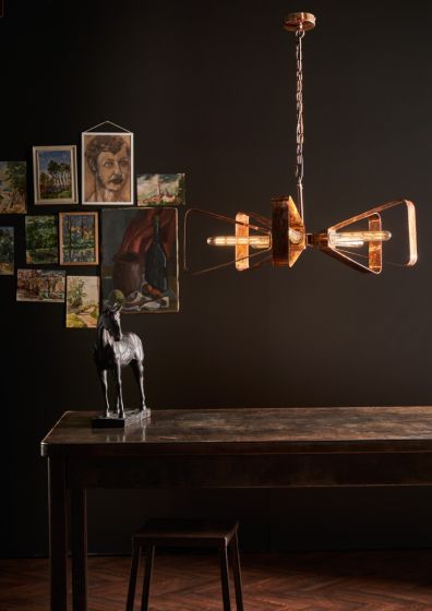 Där Lighting Yavanna Industrial 5 Light Pendant Oiled Copper