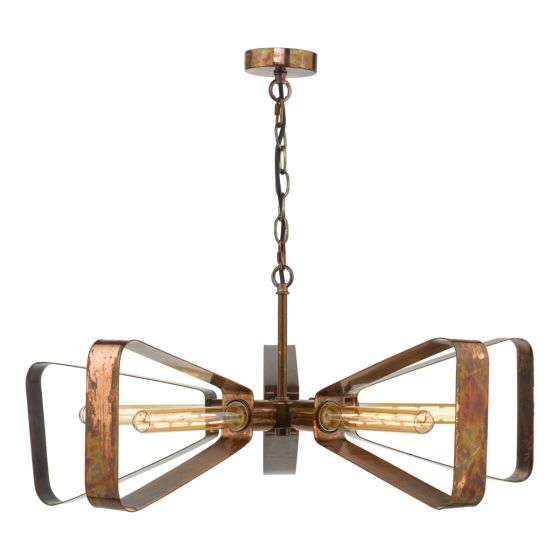 där lighting Yavanna Industrial 5 Light Pendant Oiled Copper