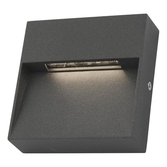 där lighting Yukon Outdoor Wall Light Square Eyelid Anthracite IP65 LED