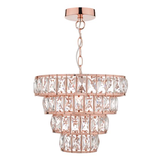 där lighting Yvella Pendant Polished Copper and Crystal