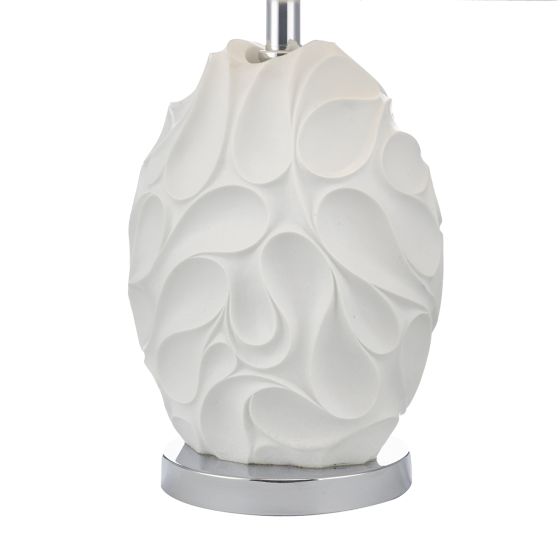 Där Lighting Zachary Oval Table Lamp White With Shade