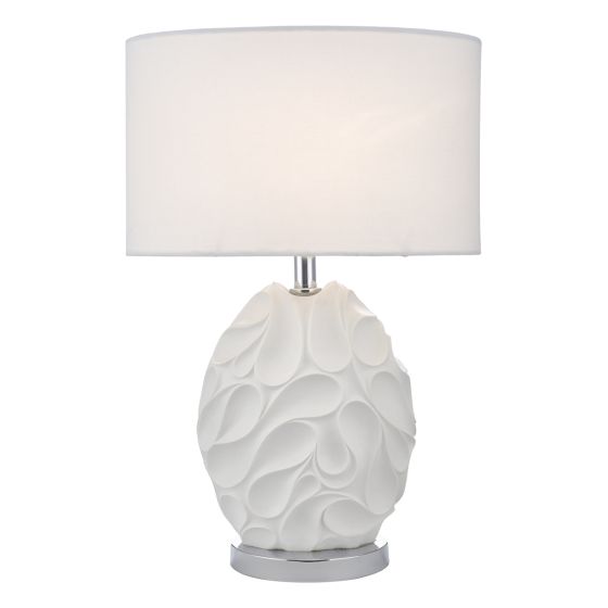 Där Lighting Zachary Oval Table Lamp White With Shade