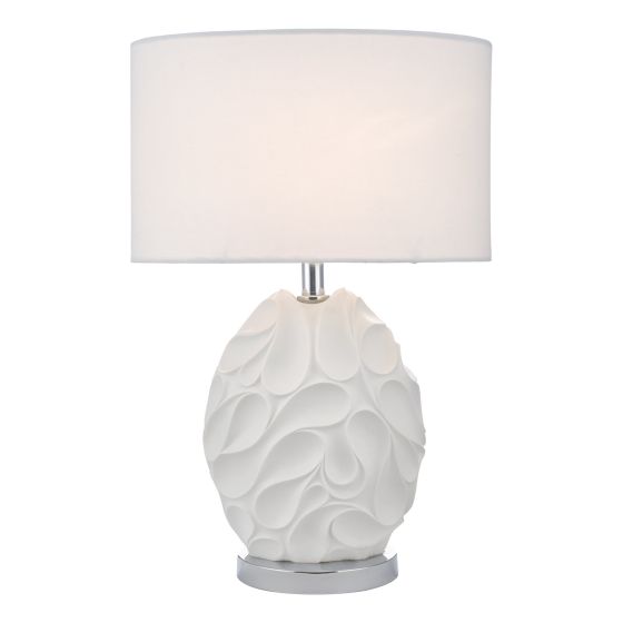 Där Lighting Zachary Oval Table Lamp White With Shade