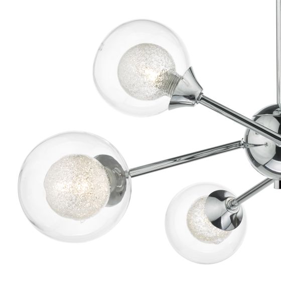 Där Lighting Zeke 6 Light Semi Flush Polished Chrome