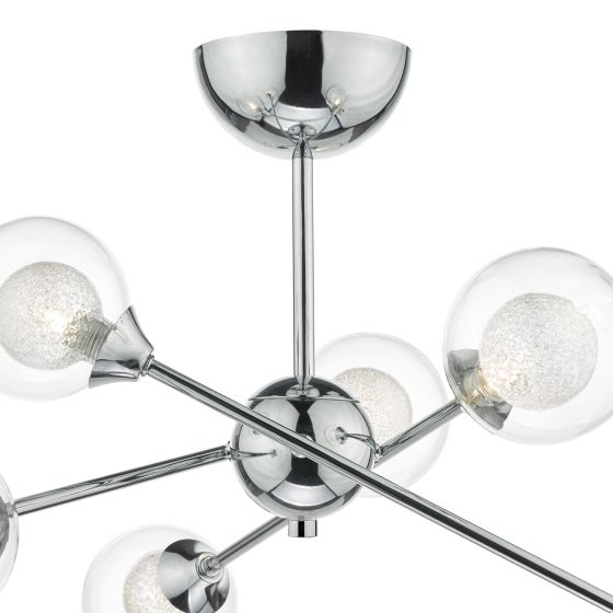 Där Lighting Zeke 6 Light Semi Flush Polished Chrome