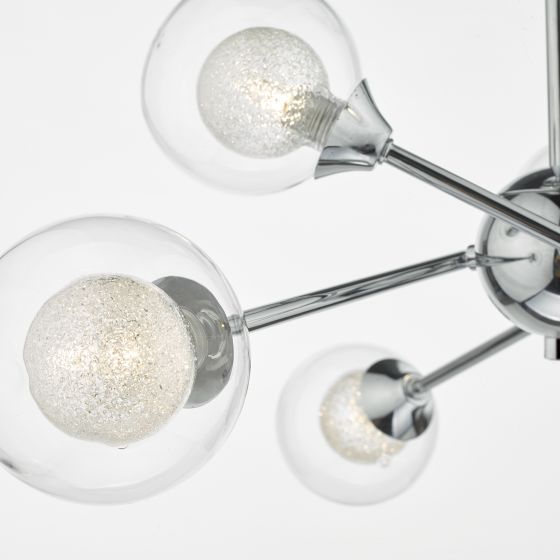 där lighting Zeke 6 Light Semi Flush Polished Chrome