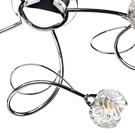 Där Lighting Zelda 5 Light Flush Polished Chrome Glass