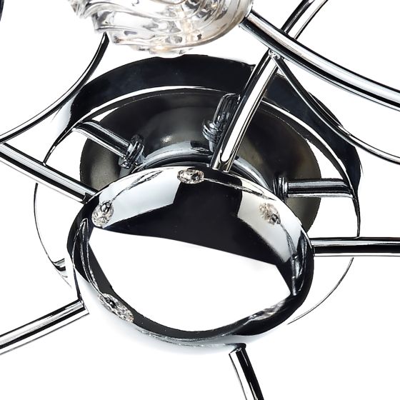 Där Lighting Zelda 5 Light Flush Polished Chrome Glass