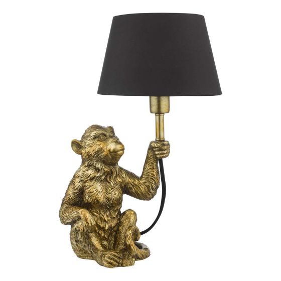 Där Lighting Zira Monkey Table Lamp Gold With Shade