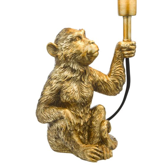 Där Lighting Zira Monkey Table Lamp Gold With Shade