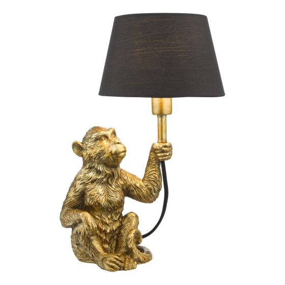 där lighting Zira Monkey Table Lamp Gold With Shade
