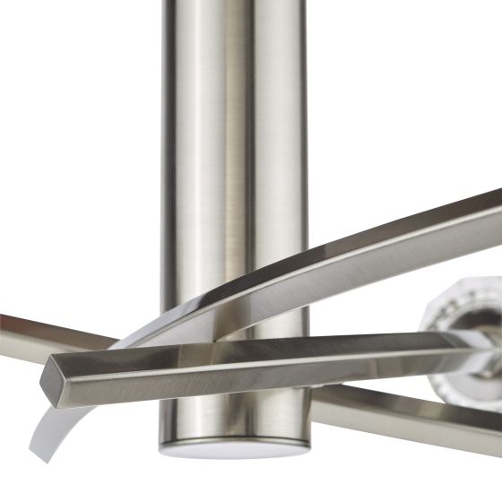 Där Lighting Zonda 3 Light Semi-Flush Brushed Nickel And Crystal