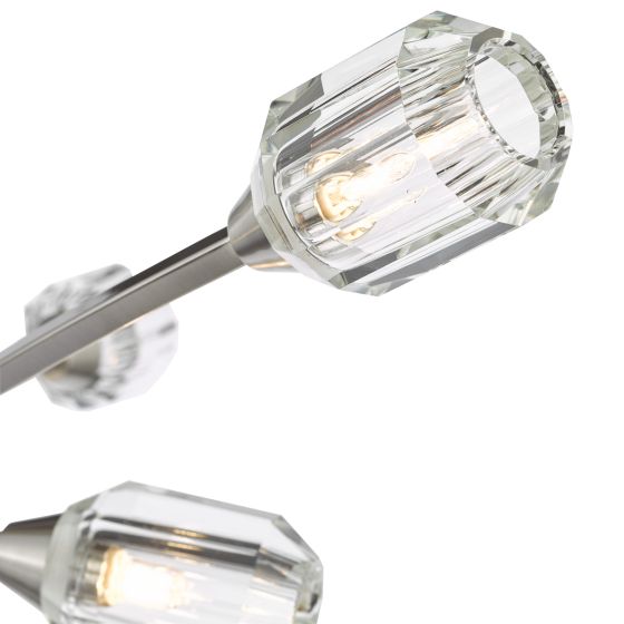 Där Lighting Zonda 6 Light Semi-Flush Brushed Nickel And Crystal