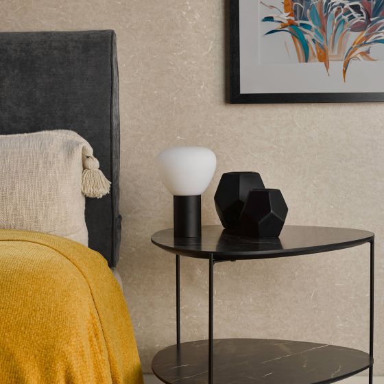 Där Lighting Zorah Touch Table Lamp Opal Glass And Matt Black