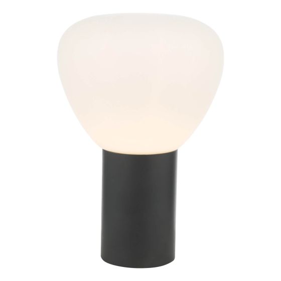 där lighting Zorah Touch Table Lamp Opal Glass and Matt Black
