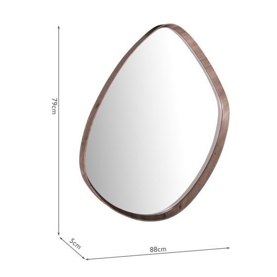 Där Lighting Zuna Mirror Brown Pine Veneer 79 X 88cm