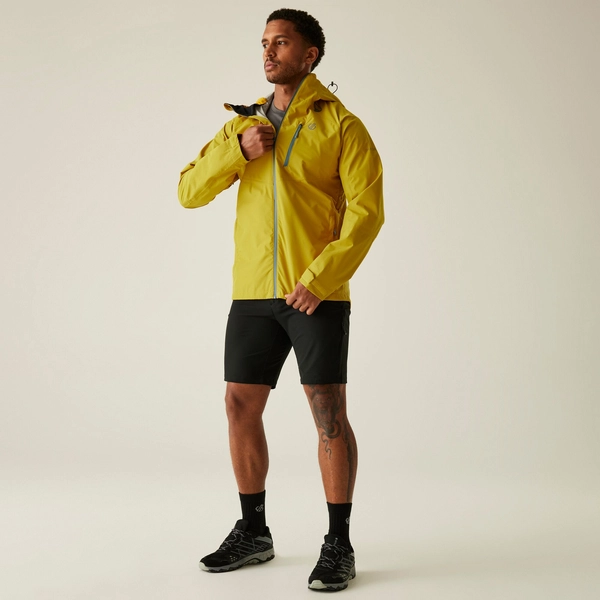 Dare 2b Men's Breathe Out 2.5 Layer Waterproof Jacket | Yellow Gold